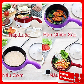 Mua Nồi Lẩu Điện Mini Đa Năng 2 In 1 Hấp  Chiên  Luộc - Đỏ  Hồng  Xanh Giao Màu Ngẫu Nhiên - Loại Tốt