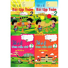 Combo Vở Ô Li Bài Tập Toán Lớp 2 + Vở Ô Li Theo Mẫu Chữ Lớp 2 (Bám Sát SGK Chân Trời Sáng Tạo) (Bộ 4 Cuốn) - HA
