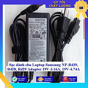 Sạc dùng cho Laptop Samsung NP-R439 R428 R429 Adapter 19V-3.16A 19V-4.74A - Hàng Nhập Khẩu New Seal