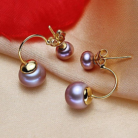 Bông Khuyên Tai Ngọc Trai - Móc - Sang Trọng - 2 Kiểu Đeo - Trang Sức Cô Tấm - DUP PEAL-BT1303 -Bạc Ý S925
