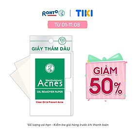 Giấy thấm dầu kiểm soát nhờn, ngừa mụn Acnes Oil Remover Paper 100 tờ