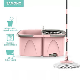 Mua Bộ cây lau nhà BONBOX BCT706 kèm xô lau dạng xoay tiện dụng có thể tháo rời - Hàng chính hãng