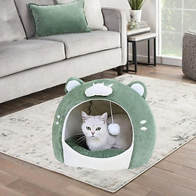 Kittens Cat Bed Covered Pet Cat House Hut with  Anti Slip Bottom for Cats and Small Dogs to Sleep Removable Cushion Washable