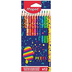 Hộp 12 Bút Chì Màu Pixel Party - Maped FR86220400