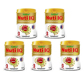 Bộ 5 Lon Sữa Nuti IQ Gold Step 3 900g (trẻ 1-2 Tuổi)
