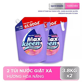 Combo 2 Túi Nước Giặt Xả Maxkleen Hương Hoa Nắng (3.8kg/túi)