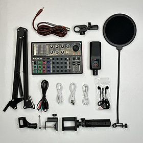 Mua Combo Livestream Thu Âm Mic ALC 280 Sound Card K300 Bluetooth autotune Chân Kẹp Mic Tai nghe chụp