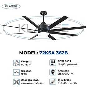 Mua Quạt Trần một đèn Klasse 72KSA 362B Hàng chính hãng