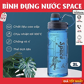 Bình Nước Du Lịch Ngoài Trời Dung Tích 2L SPACE Lớn Cốc Uống Di Động Có Tay Cầm Lọc Cho Thể Dục Thể Thao