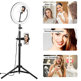 USB Plug 120pcs LED 10'' Video Ring Light Fill Lamp with Phone Holder for Live Selfie Vlog