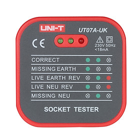 Ổ Cắm Thử Điện Phân Cực Live/Null/Earth UNI-T UT07A-UK
