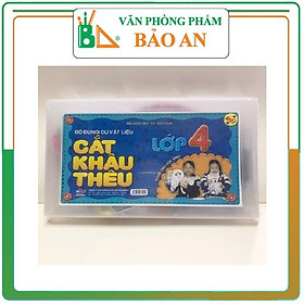 Hình ảnh Bộ dụng cụ vật liệu cắt khâu thêu Lớp 4 Hoa Minh