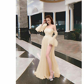 Đầm maxi dự tiệc tay loa TRIPBLE T DRESS -Size M/L(kèm ảnh/video thật)MS264V