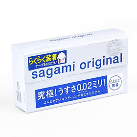 Bao cao su Sagami Original 0.02 Quick cao cấp, siêu mỏng (Hộp 6 chiếc)