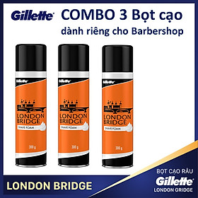 Combo 3 Bọt cạo râu Gillette London Bridge (Cam) dành cho Barbershop 300gX3
