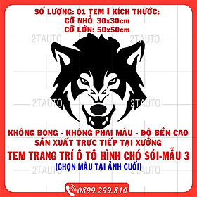 Tem decal sticker dán xe HÌNH CHÓ SÓI nhiều kích thước, chống thấm nước, logo CON SÓI WOLF dán trang trí xe hơi - MẪU 3