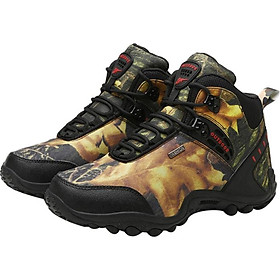 Men's Outdoor Hiking Shoes Camouflage Matte Leather Waterproof Walking Shoes