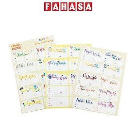 Sticker Nhãn Vở Môn Học - Teenage NV-07 - Cấp 3 (3 Tờ/Xấp)