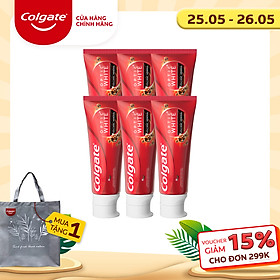 Bộ 6 kem đánh răng làm trắng sáng Colgate Optic White từ khoáng núi lửa Hàn Quốc 100g