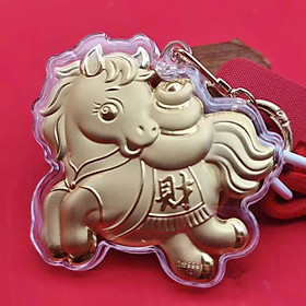 Móc Khóa Ngựa Vàng Mini 3D – Móc Treo Chìa Khóa/ Balo – Thu Hút May Mắn Tài Lộc 2026