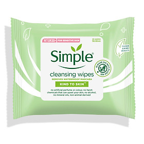 Giấy tẩy trang Simple Kind to Skin Cleansing Wipe 25 tờ