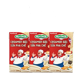 Combo 3 Creamer đặc Sữa pha chế có đường Nuti Hộp 380g CB3.SDH01TI NUTIFOOD