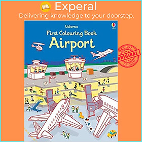 Hình ảnh Sách - First Colouring Book Airport by Simon Tudhope Wesley Robins (UK edition, paperback)