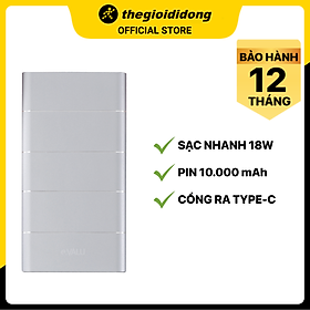 Mua Pin sạc dự phòng Polymer 10.000 mAh Type C QC3.0 eValu PA F1 Air - Hàng chính hãng