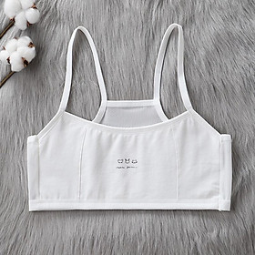 Áo lót lá bé gái bra nữ học sinh thông thoáng 2 lớp mặt trước mặt sau lưới cotton từ 30-60kg