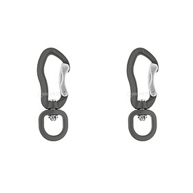 2pcs 400KG Swivel Eye Snap Hook Clip Backpack Hanging Hook Carabiner Corrosion Resistance Gray