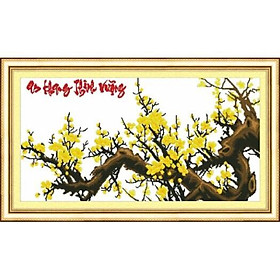 Mua Tranh thêu chữ thập An khang thịnh vượng - hoa mai vàng   51223   chưa thêu