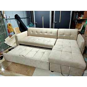 Sofa giường kéo Tundo góc L 250 x 150cm màu kem