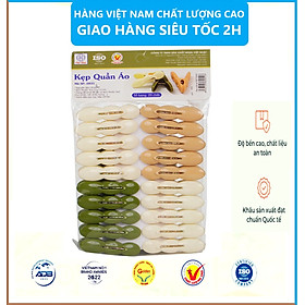 Mua Vỉ 20 Kẹp Quần Áo Nhựa Việt Nhật 2835 Kẹp Củ Lạc Phơi Đồ Tiện Ích - Hàng Việt Nam