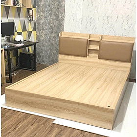 Mua Giường gỗ Tundo đầu giường bọc nệm nhiều màu lựa chọn giá rẻ kt 1m6 x 2m