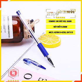 COMBO 100 BÚT GEL NƯỚC 0.5MM HT SYS MÀU XANH