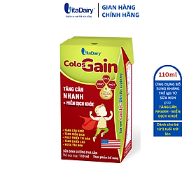 SBPS Colos Gain 110ml giúp bé tăng cân nhanh, miễn dịch khỏe, ngừa táo bón - VitaDairy