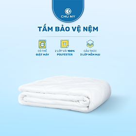 Mua Tấm bảo vệ đệm cao cấp 3 lớp chần bông ô vuông -  Ngăn nước bụi bẩn - Giữ sạch nệm