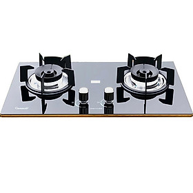 Bếp Gas Âm 2 Lò Canaval CA-6838 Mặt Kính Màu Đen, Đánh Lửa Bằng Pin IC, Đầu Đốt Hợp Kim Siêu Bền, Kiềng Gang Đúc - Hàng Chính Hãng