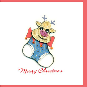 Thiệp Nghệ Thuật Giấy Xoắn - Tuần Lộc Bé Nhỏ - Little Reindeer - Christmas - Việt Net - 20x20