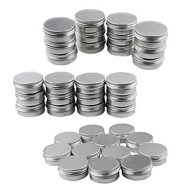 Aluminum Tins Jars Case Container Hair Wax Salve Makeup Nail Art Cans 36Pcs