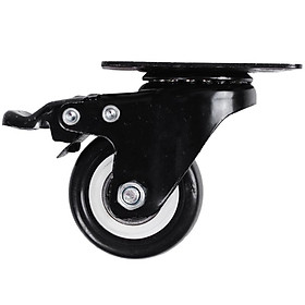 Mua Bánh xe đẩy mặt đế xoay càng sắt tải trọng 30kg lốp nhựa PU đen rộng 20mm Φ40mm có khóa