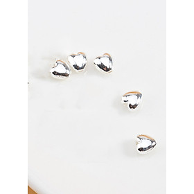 Combo 5 cái charm bạc trái tim xỏ ngang - Ngọc Quý Gemstones