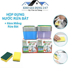 Hộp Đựng Nước Rửa Chén Tự Động Tạo Bọt 2 in 1 Thông Minh Tiện Lợi Kèm Miếng Bọt Biển,Hộp Đựng Xà Phòng,Hàng Việt Nam