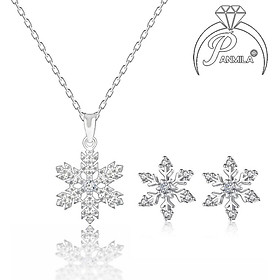 Bộ trang sức bạc hình Bông Tuyết pha lê lấp lánh (BTS.HT.B)