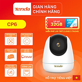 Mua Camera IP Wifi Tenda CP6 Full HD 2K 360° Kèm Thẻ Nhớ 32GB - Hàng chính hãng