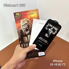 Kính Cường Lực KingKong 9D Trong Suốt Dành Cho iPhone - Full Hộp Sắt Cao Cấp - Dán Full Màn - Hàng Chính Hãng