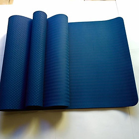 Thảm tập YOGA TPE 8mm 1 lớp màu xanh lam - tặng túi đựng thảm
