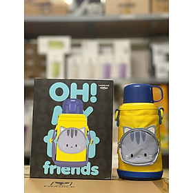 Mua Bình giữ nhiệt trẻ em 550ml LocknLock LHC1475  Hàng chính hãng  họa tiết dễ thương  2 nắp  kèm túi quai xách - JoyMall