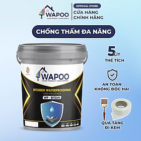 Mua Sơn Chống Thấm Công Nghệ Đức Wapoo WP-BITSUN  Dung Tích 5L-Chống Thấm Bể Cá  Mái Nhà  Sân Thượng  Nhà Vệ Sinh  Chống thấm giá rẻ