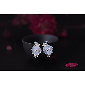 Bông Tai Nữ Pha Lê Hình Hoa Mai BT178